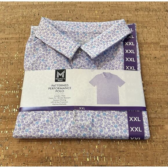 Member's Mark Men's Soft Moisture Wicking Performance Polo XXL - Picture 1 of 6